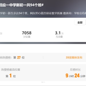 开云登录入口-山东一中学初一新生招了94个班，放学时人山人海！当地教体局：招生巅峰期，会有措施保证教学质量！多地遴选小学教师转岗初中